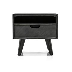 South Shore Vito Nightstand With Charging Station And Drawers Pure White