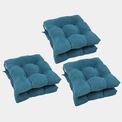 16-inch Solid Microsuede U-shaped Tufted Chair Cushions (Set of 6)  916X16US-T-6CH-MS