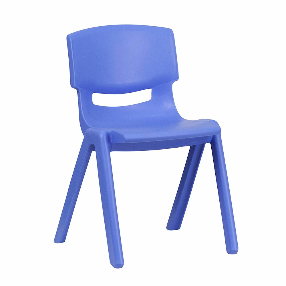 Blue Plastic Stackable School Chair with 13.25'' Seat Height pack of 5. Picture 2