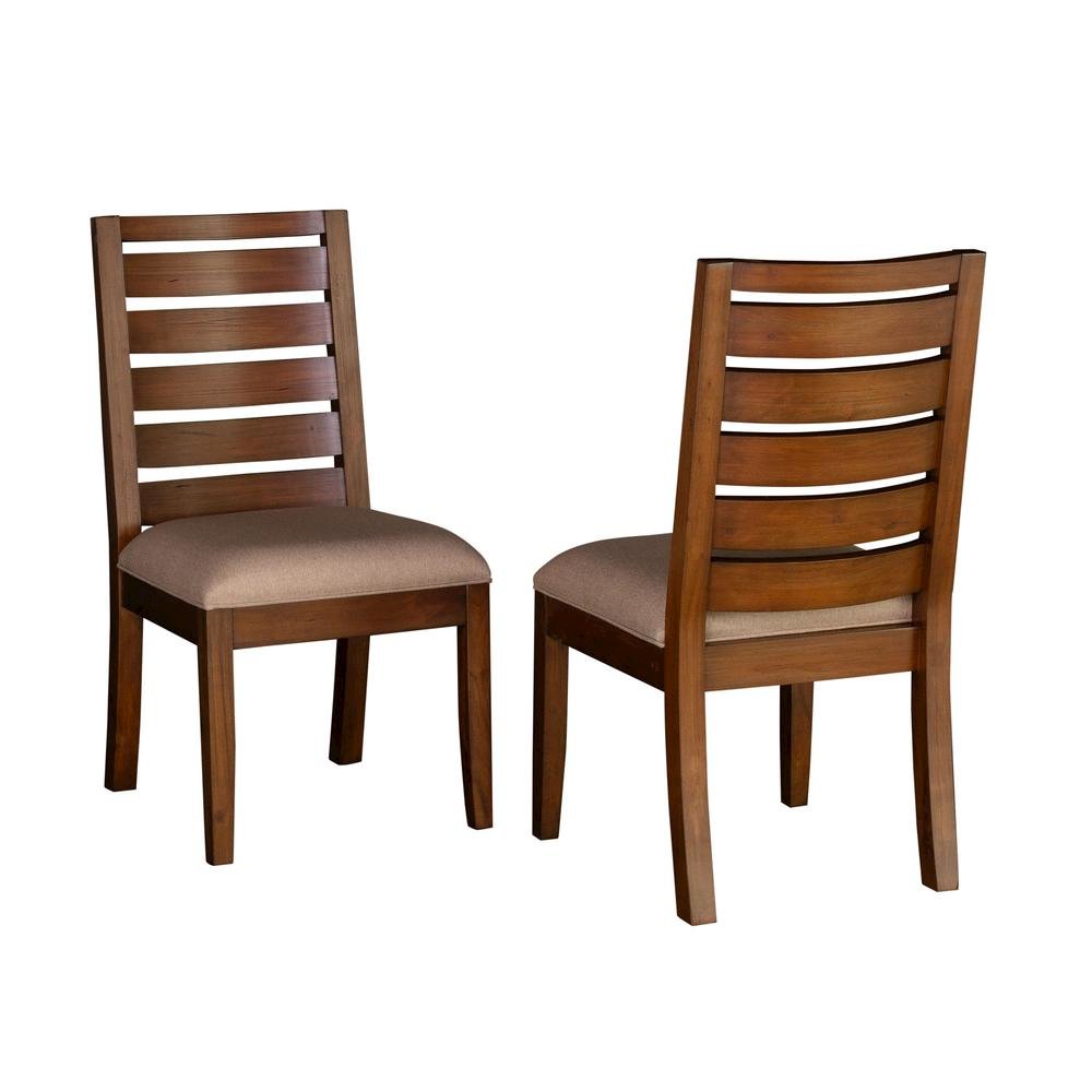 Anacortes Ladderback Side Chair with Upholstered Seating (Set of 2). Picture 1