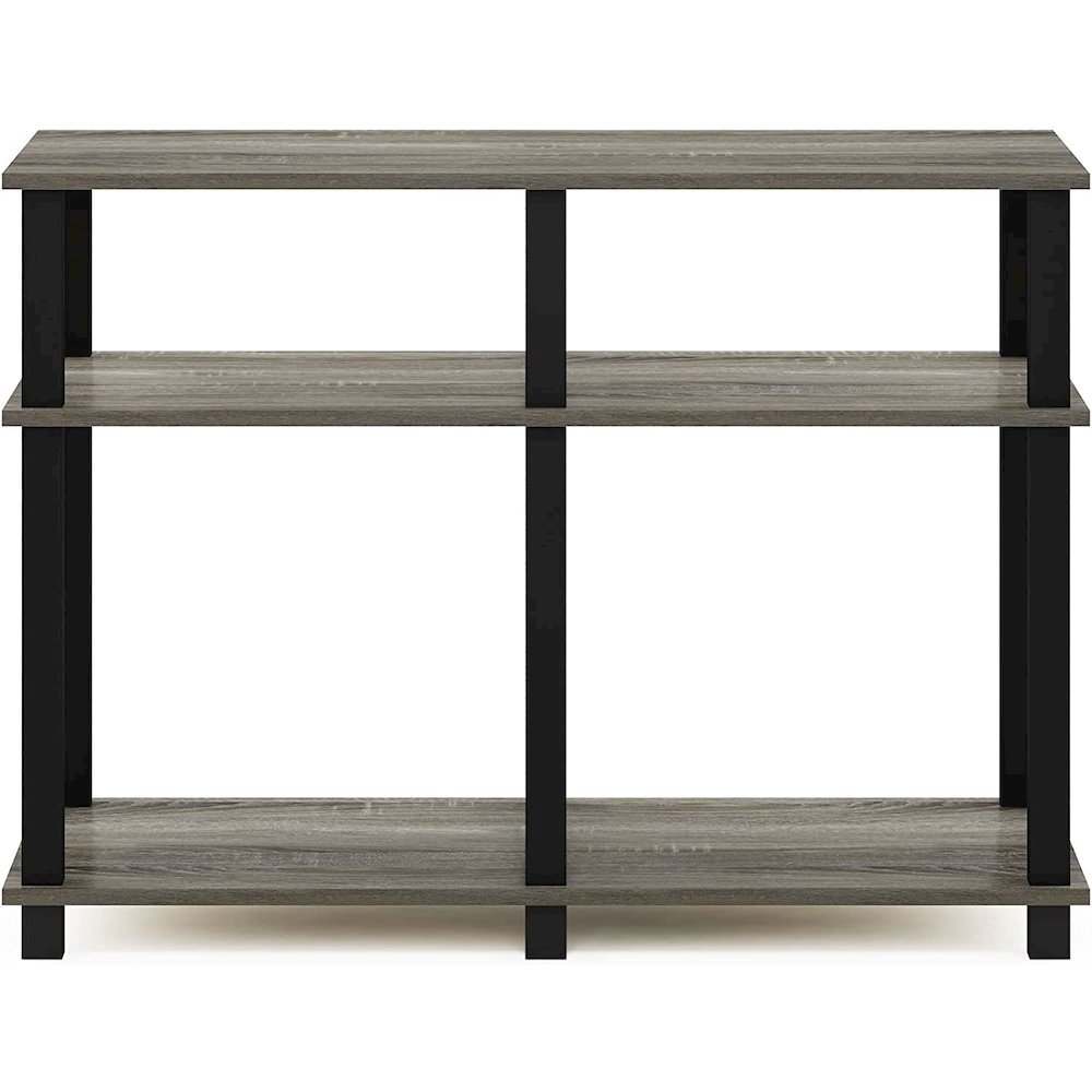 Furinno Romain Turn-N-Tube TV Stand for TV up to 40 Inch, French Oak/Black. Picture 2