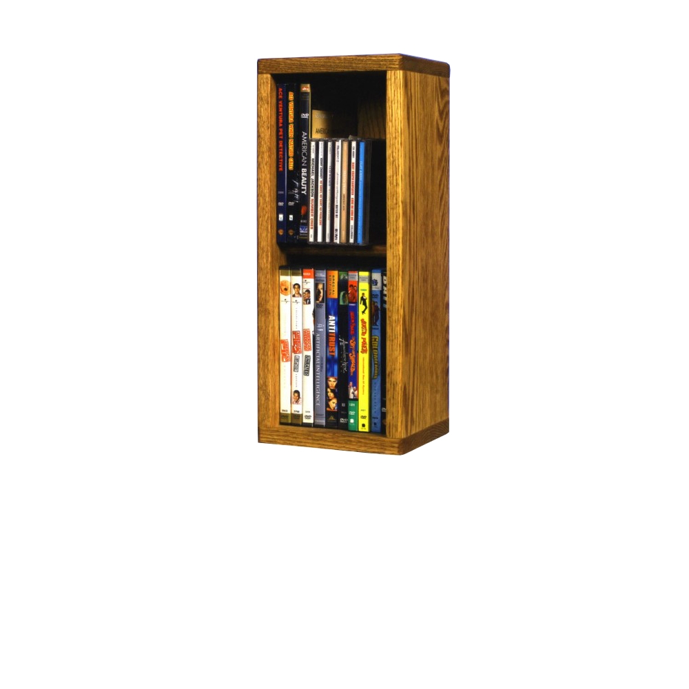 Solid Oak 2 Row Dowel DVD Cabinet Tower. The main picture.