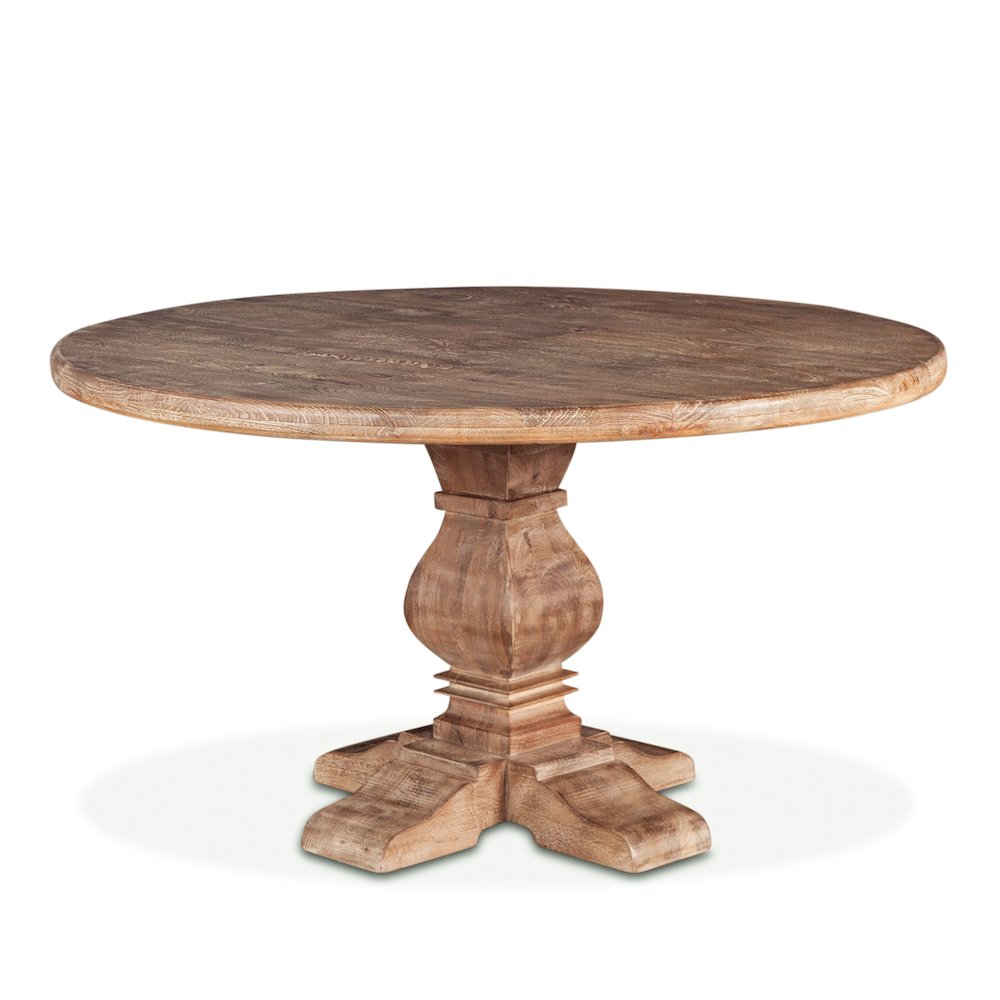 Pengrove 48-Inch Round Mango Wood Dining Table in Antique Oak Finish. Picture 4