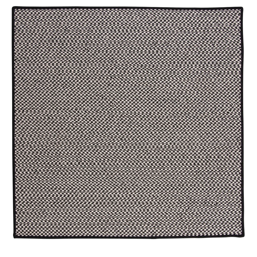 Outdoor Houndstooth Tweed - Black 8' square. Picture 1