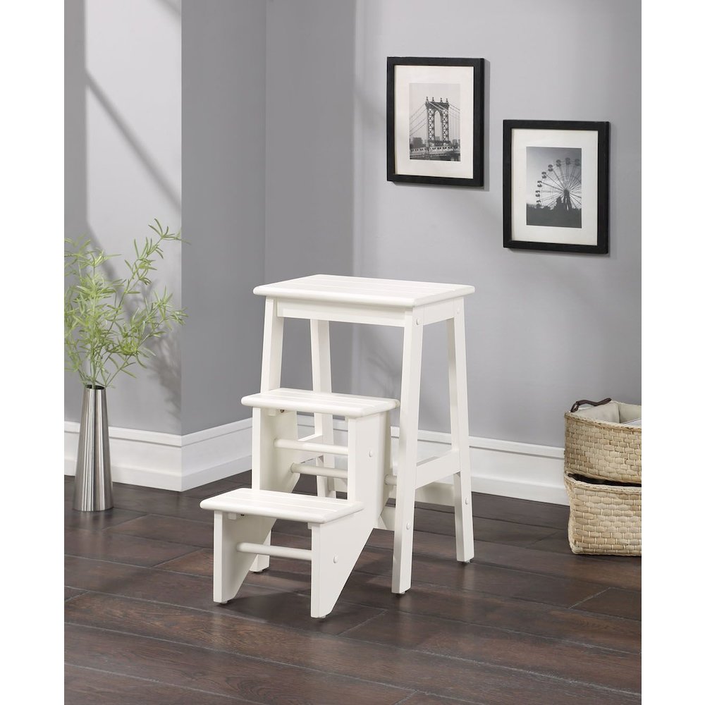 24" Step Stool, White. Picture 3