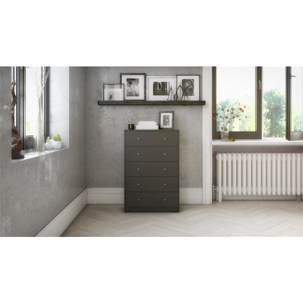 Portland 5 Drawer Chest, Grey. Picture 5