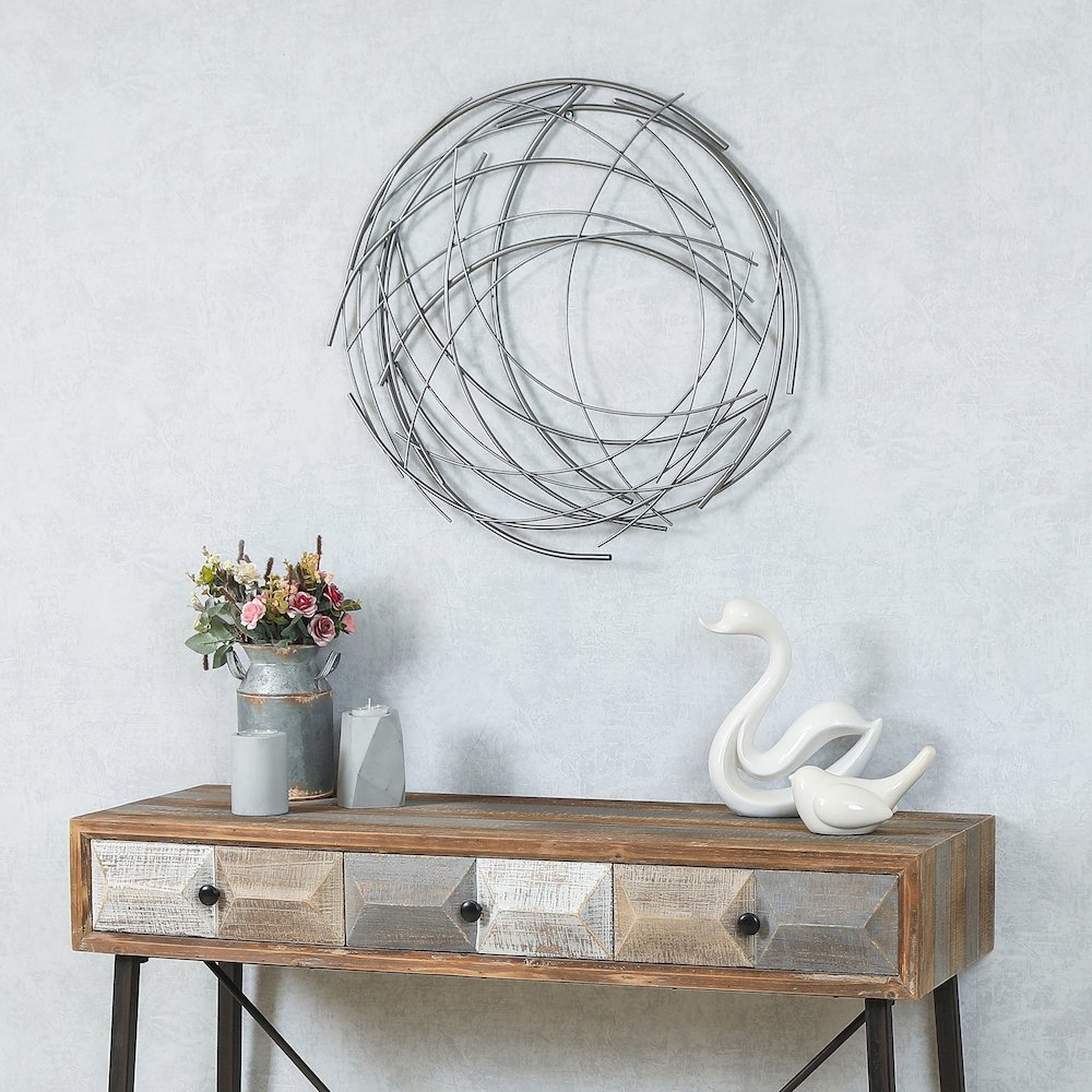 Abstract Iron Sticks Round Wall Decor. Picture 3