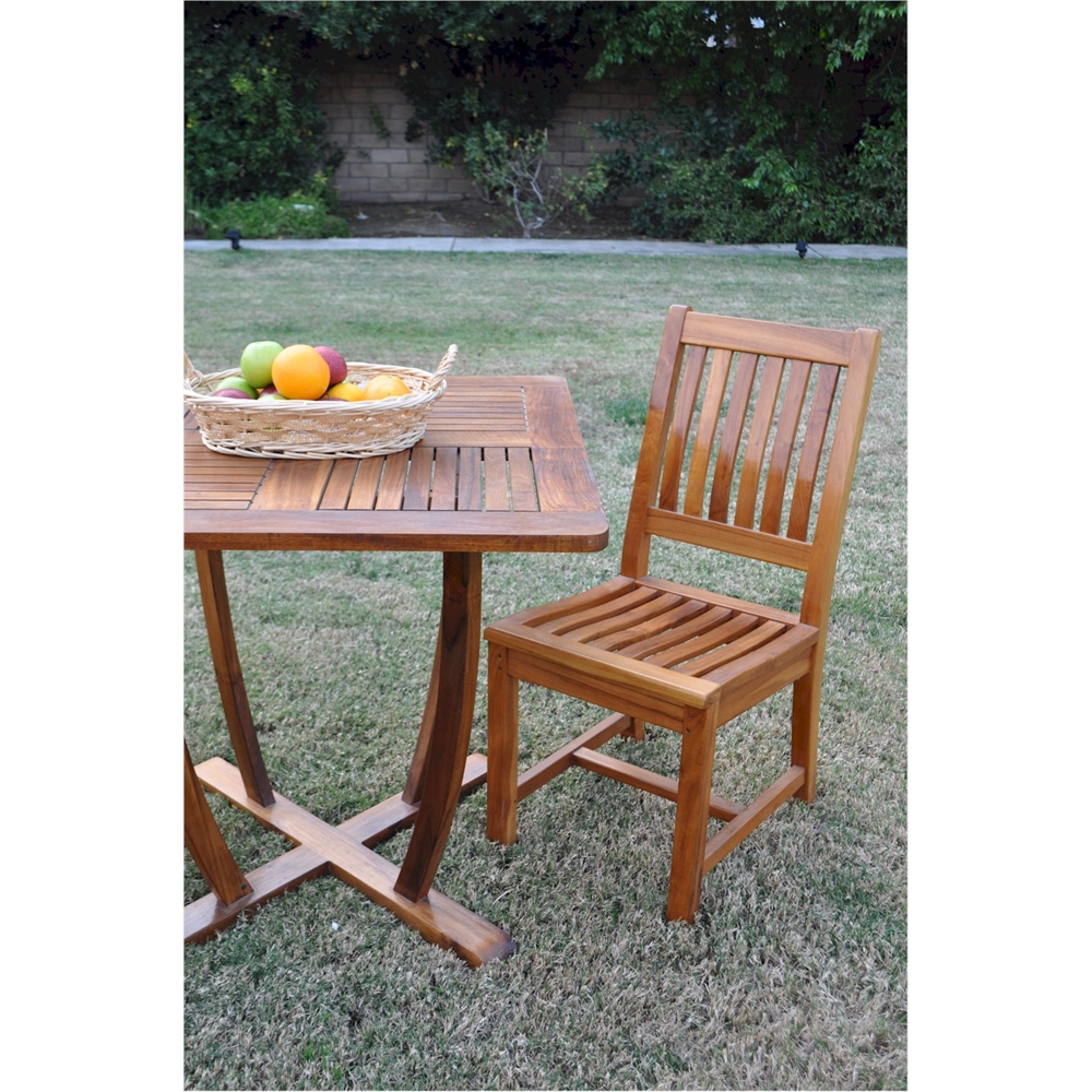 Rialto Chair Bistro 3 Piece Set w/ teak oil finished. Picture 3