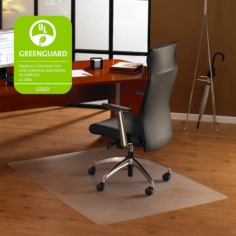 Cleartex Ultimat Chair Mat, Square, Clear Polycarbonate, For Hard Floors, Size 48" x 48". Picture 2