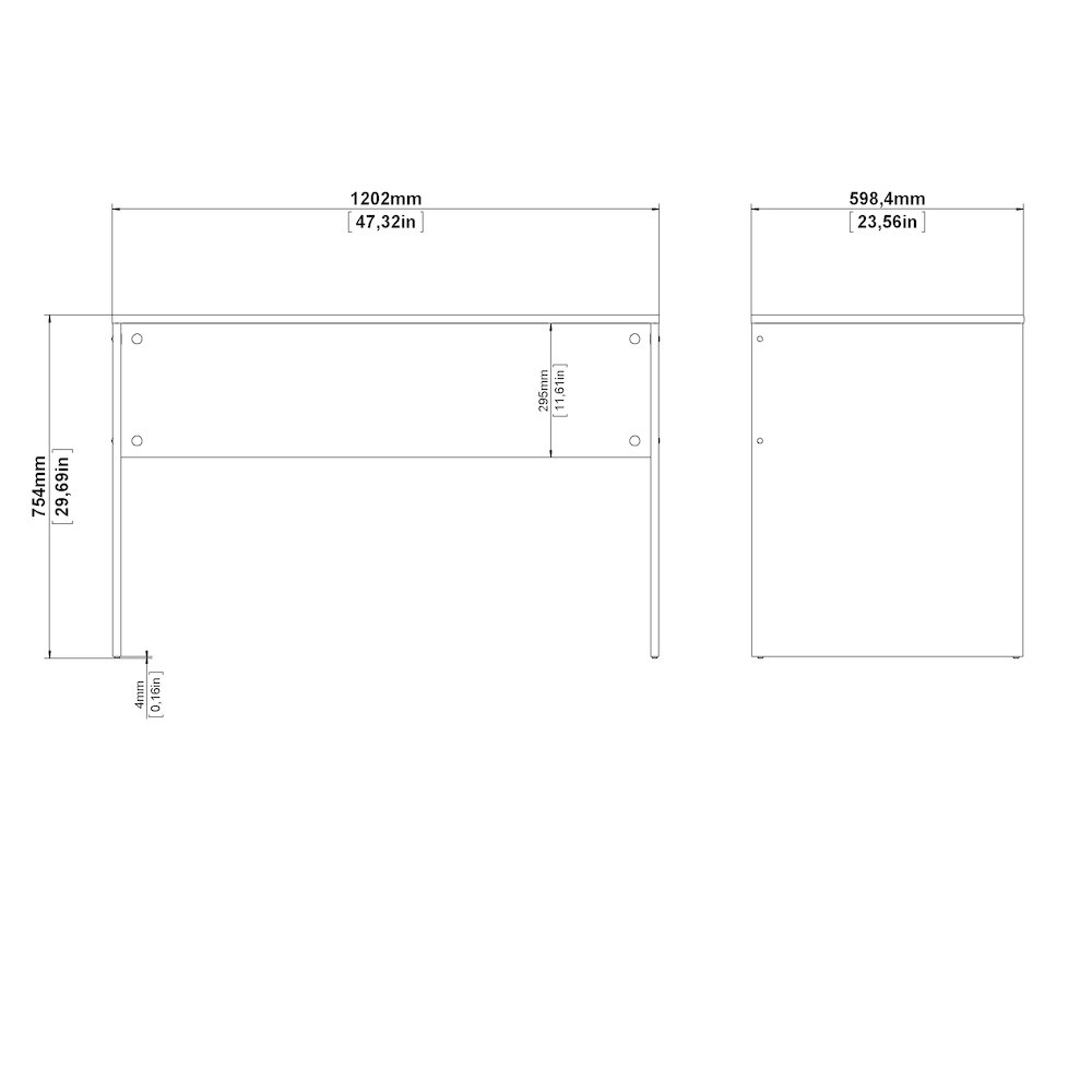 Winston 1 Door, 2 Drawer, 4 Shelf Desk, Oak Structure/White. Picture 15