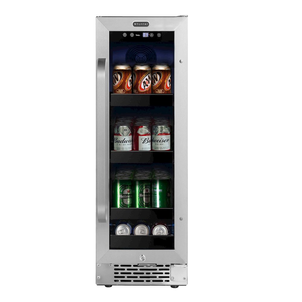 12 inch Built-In 60 Can Undercounter Stainless Steel Beverage Refrigerator. Picture 1