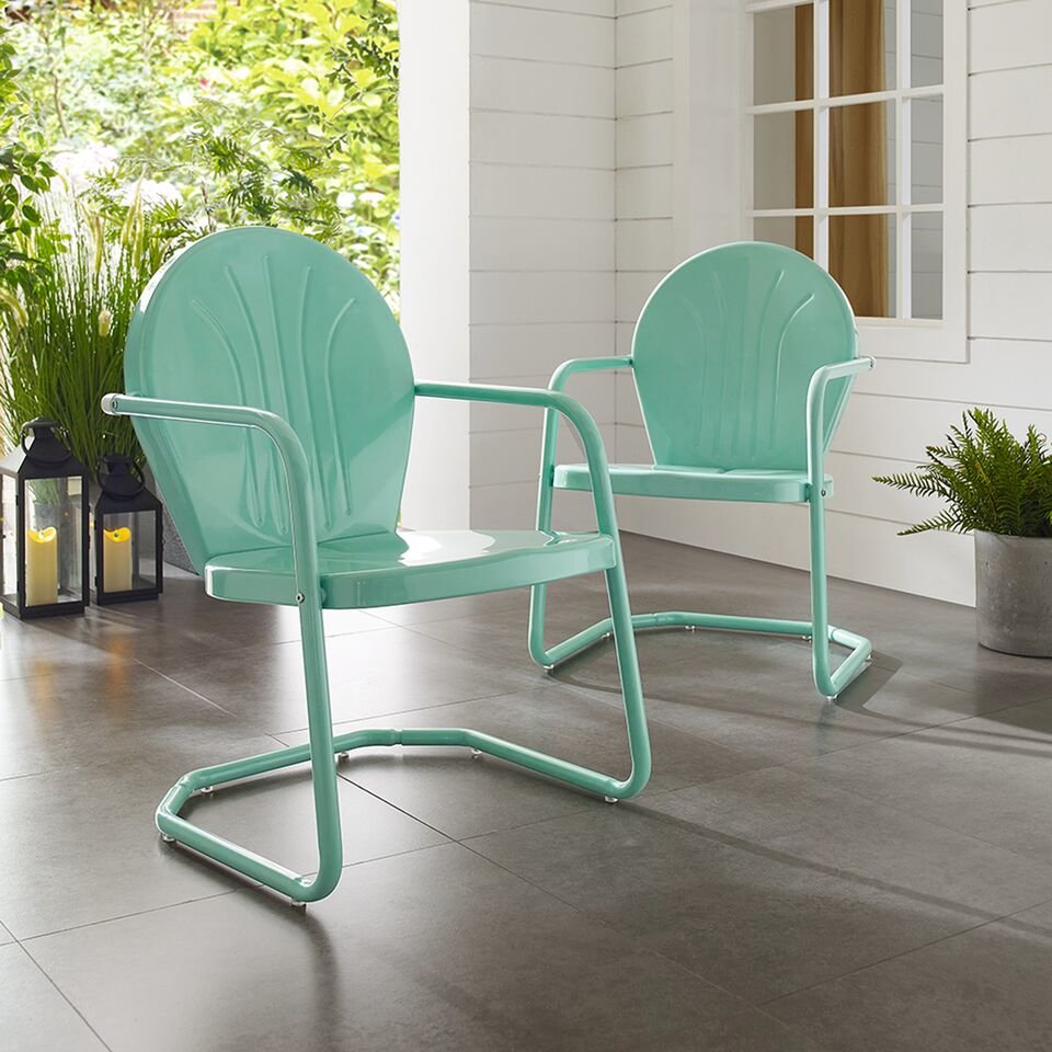Griffith Outdoor Metal Armchair Aqua Gloss. Picture 14