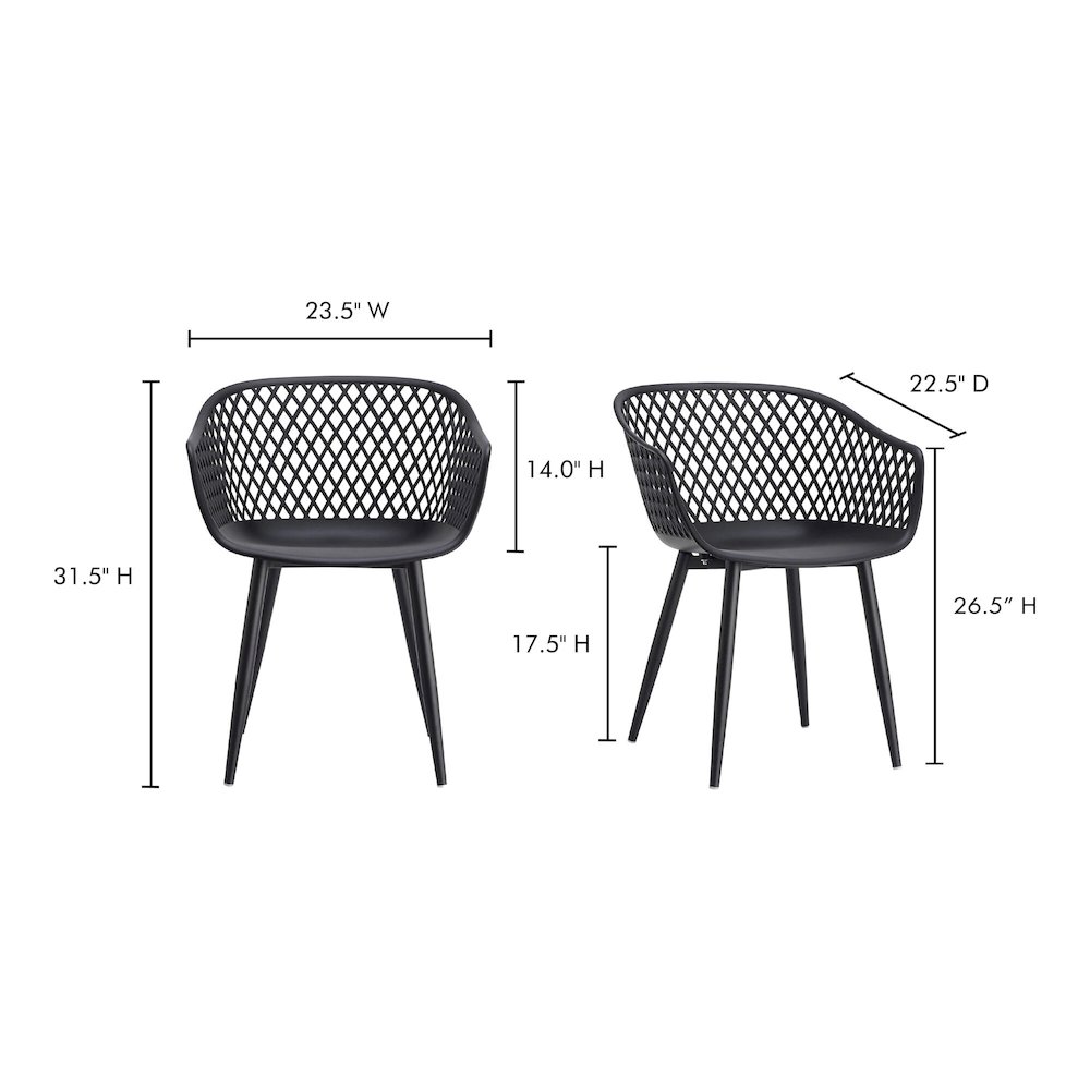 Piazza Outdoor Chair Black-Set Of Two. Picture 6