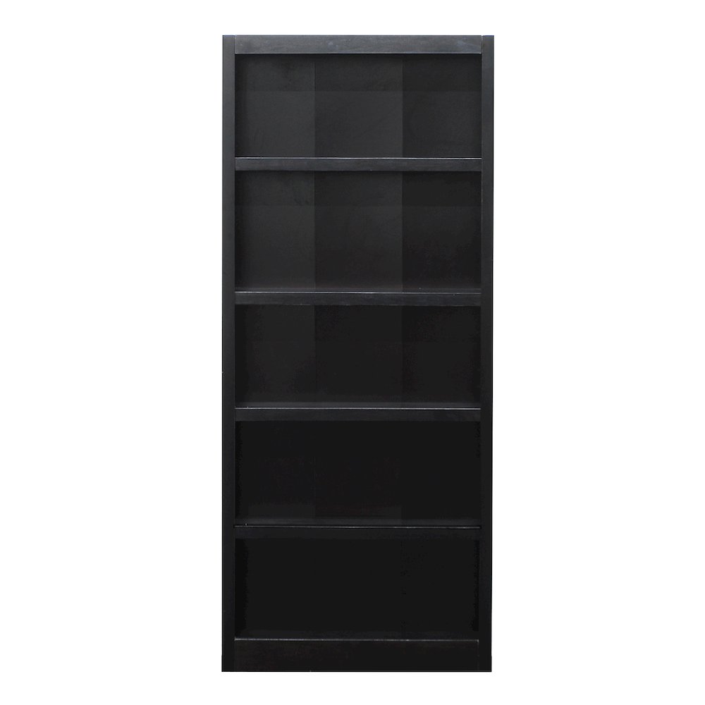 Concepts in Wood Single Wide Bookcase, 5 Shelves, Espresso Finish. Picture 1
