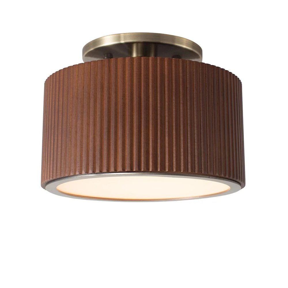 Tambo Semi-Flush Mount Ceiling Light - Dark Walnut. Picture 1