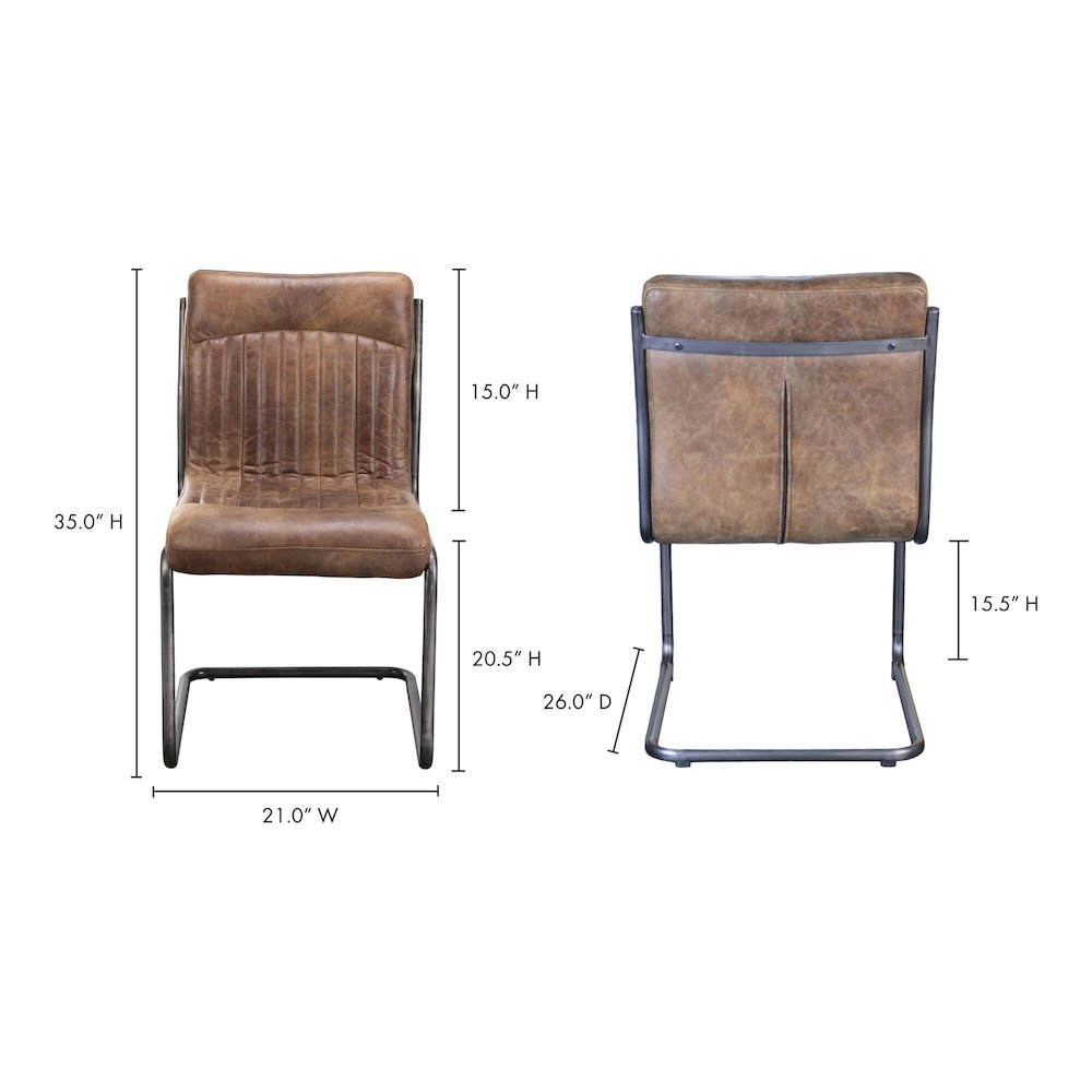 Ansel Rustic Leather Dining Chair - Set of 2, Belen Kox. Picture 6