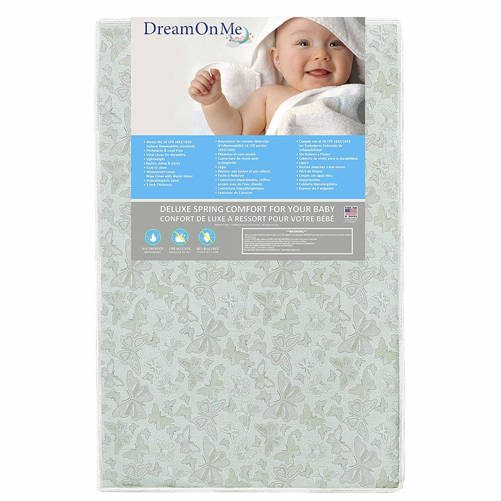 Dream On Me Little  Butterflies 6 Inch 2 in 1 Foam Core Crib and Toddler Bed Mattress. Picture 2