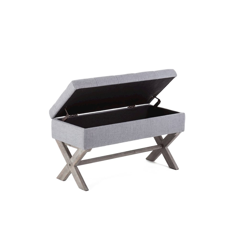 Angelina Accent Storage Bench - Gray. Picture 6