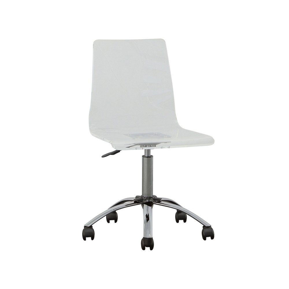 Adjustable Swivel Chair, Clear Acrylic / Chrome. Picture 1