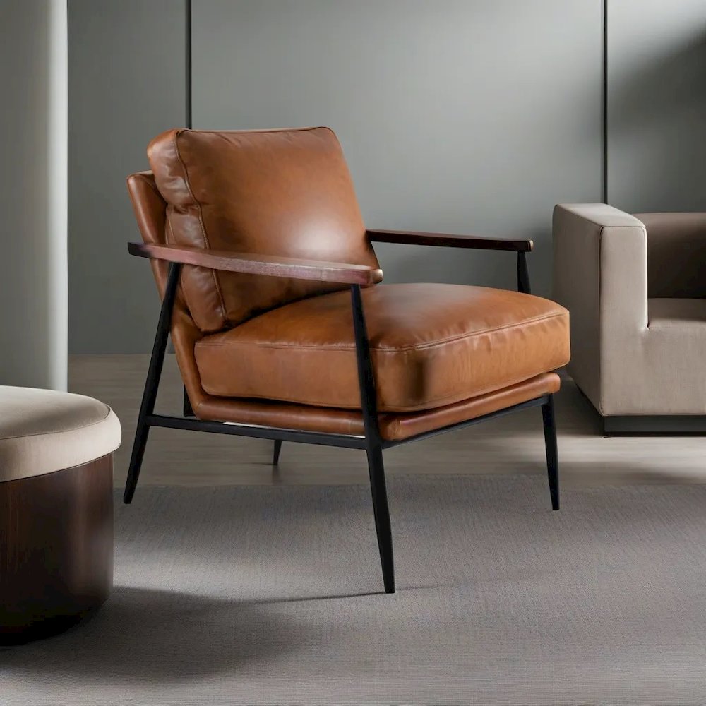 Angled Back Leather Club Chair, Belen Kox. Picture 1