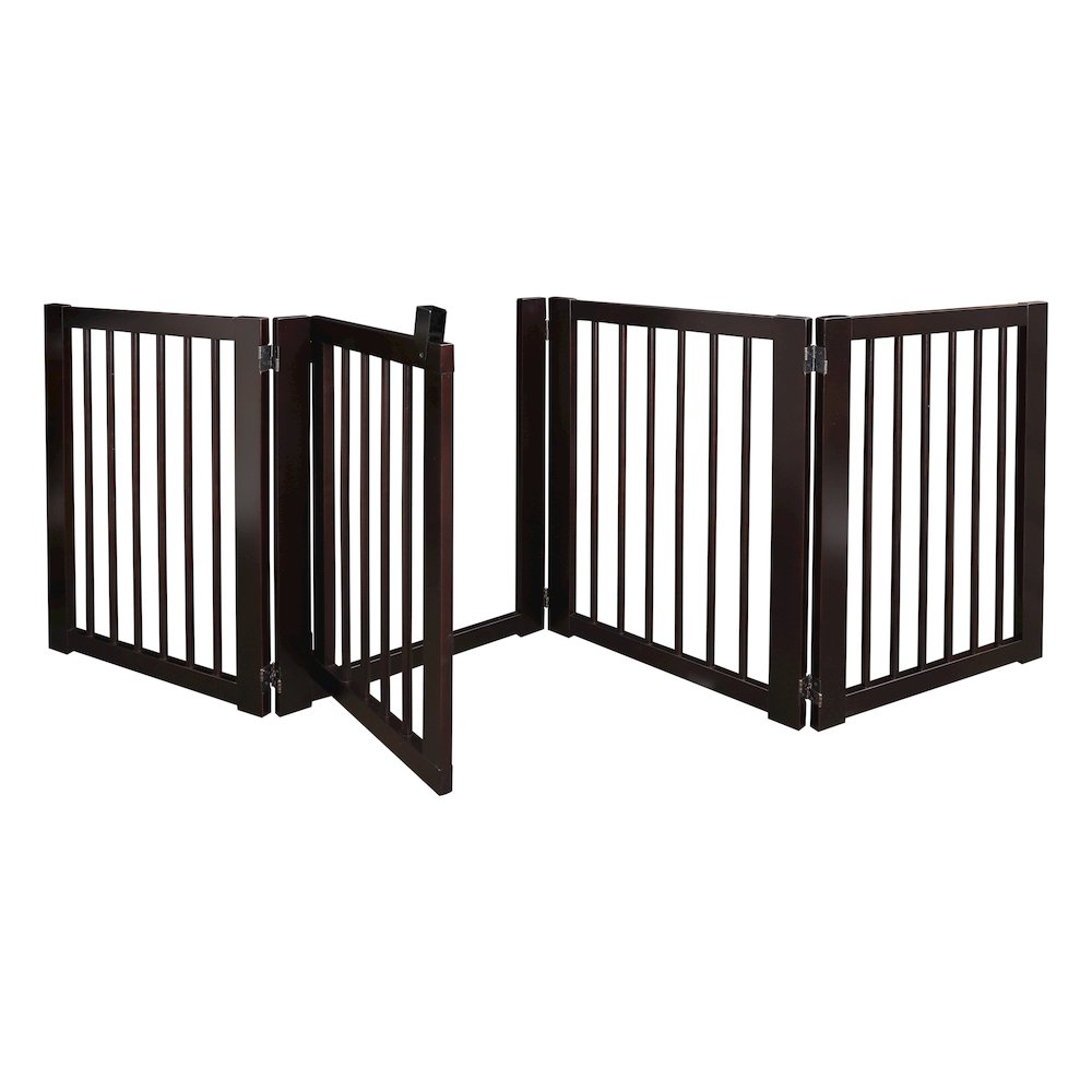 American Trails Free Standing Pet Gate with Door-Espresso. Picture 2