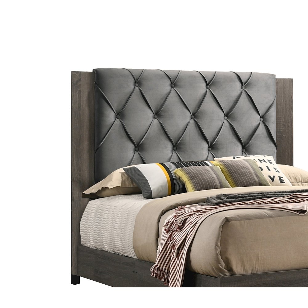 Madelyn California King Bed in Walnut Grey. Picture 3