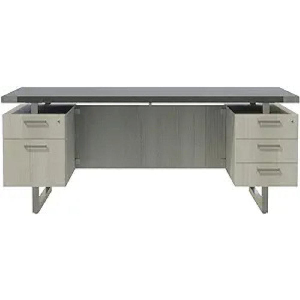 Mirella™ Free Standing Desk, BBB/BF Stone Gray. Picture 1