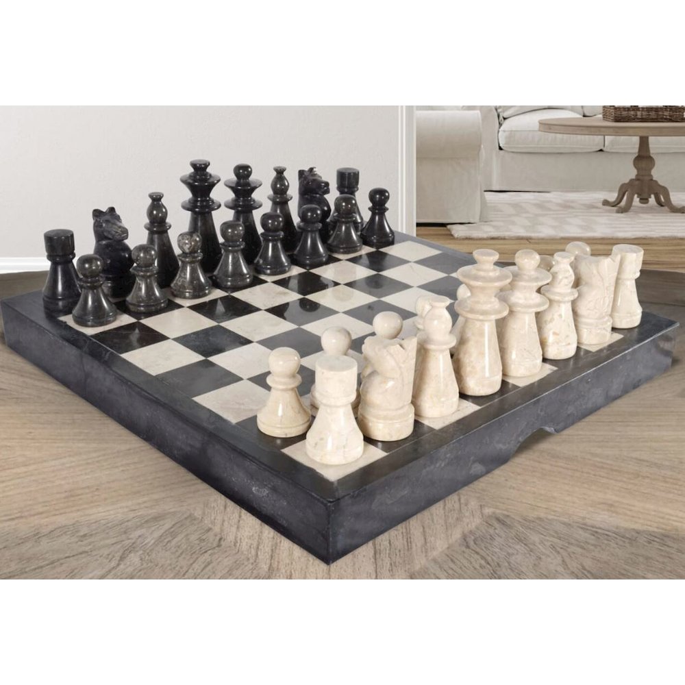 Hand Carved Marble Chess Set. Picture 2