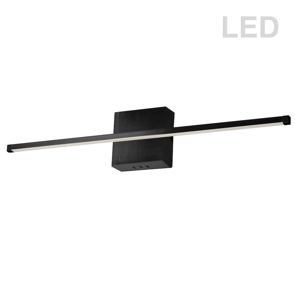 30W Wall Sconce, Matte Black with White Acrylic Diffuser. Picture 1