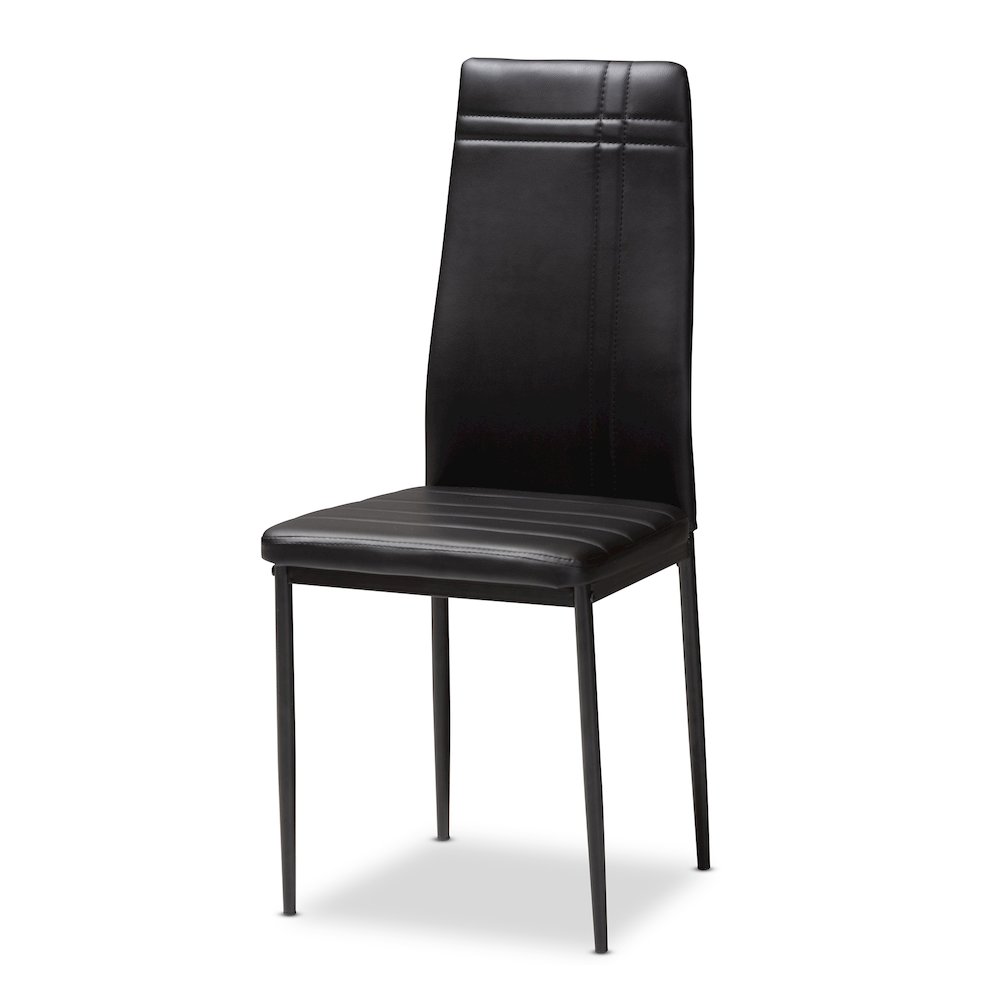Matiese Modern and Contemporary Black Faux Leather Upholstered Dining Chair (Set of 4). Picture 3