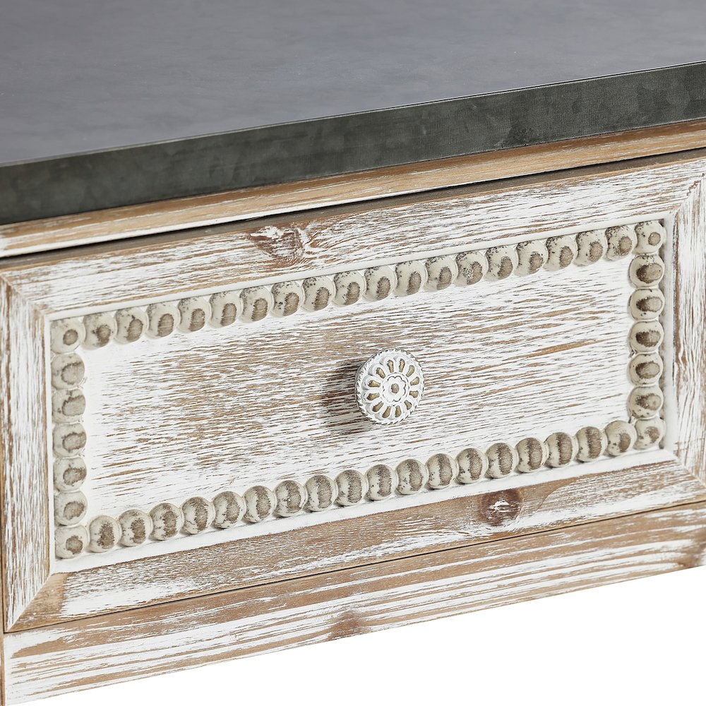 Wood and Metal Farmhouse Distressed Console Table. Picture 11