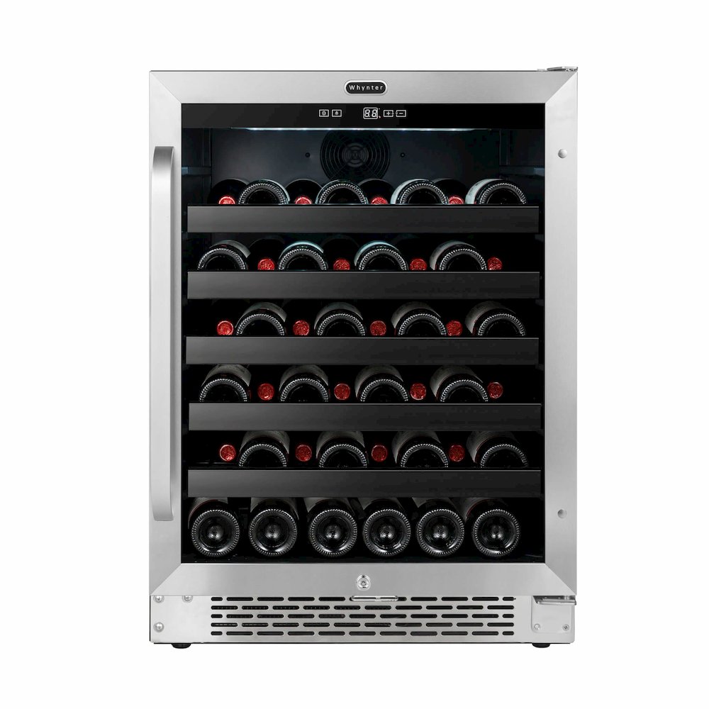 24 inch Built-In 46 Bottle Undercounter Stainless Steel Wine Refrigerator. Picture 1