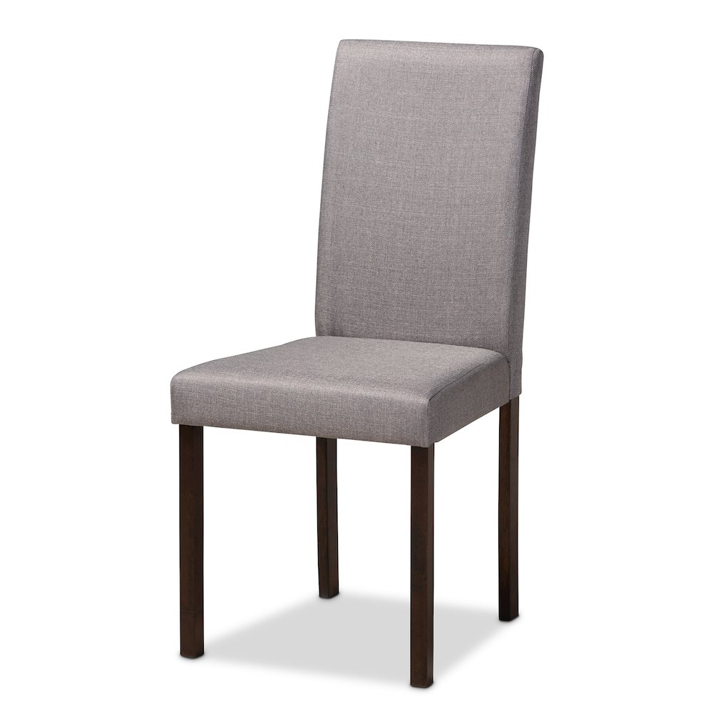 Andrew Contemporary Espresso Wood Grey Fabric Dining Chair. Picture 3