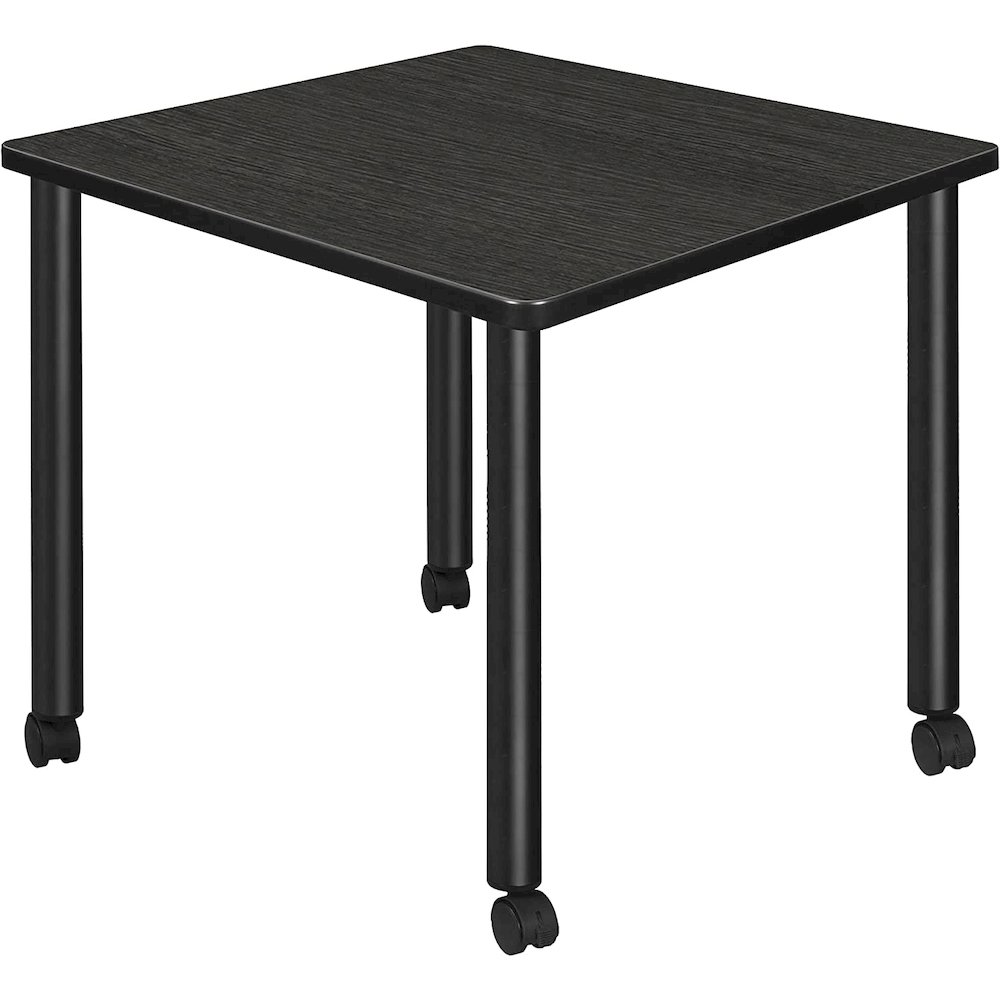 Kee 30" Square Mobile Breakroom Table- Ash Grey/ Black. Picture 1