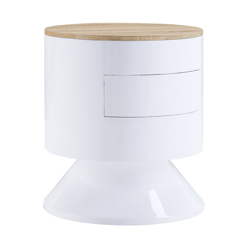 Otith Night Table, White High Gloss. Picture 1