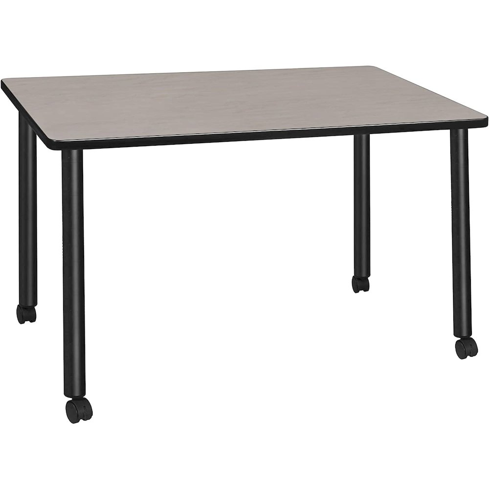 48" x 24" Kee Mobile Training Table- Maple/ Black. Picture 1