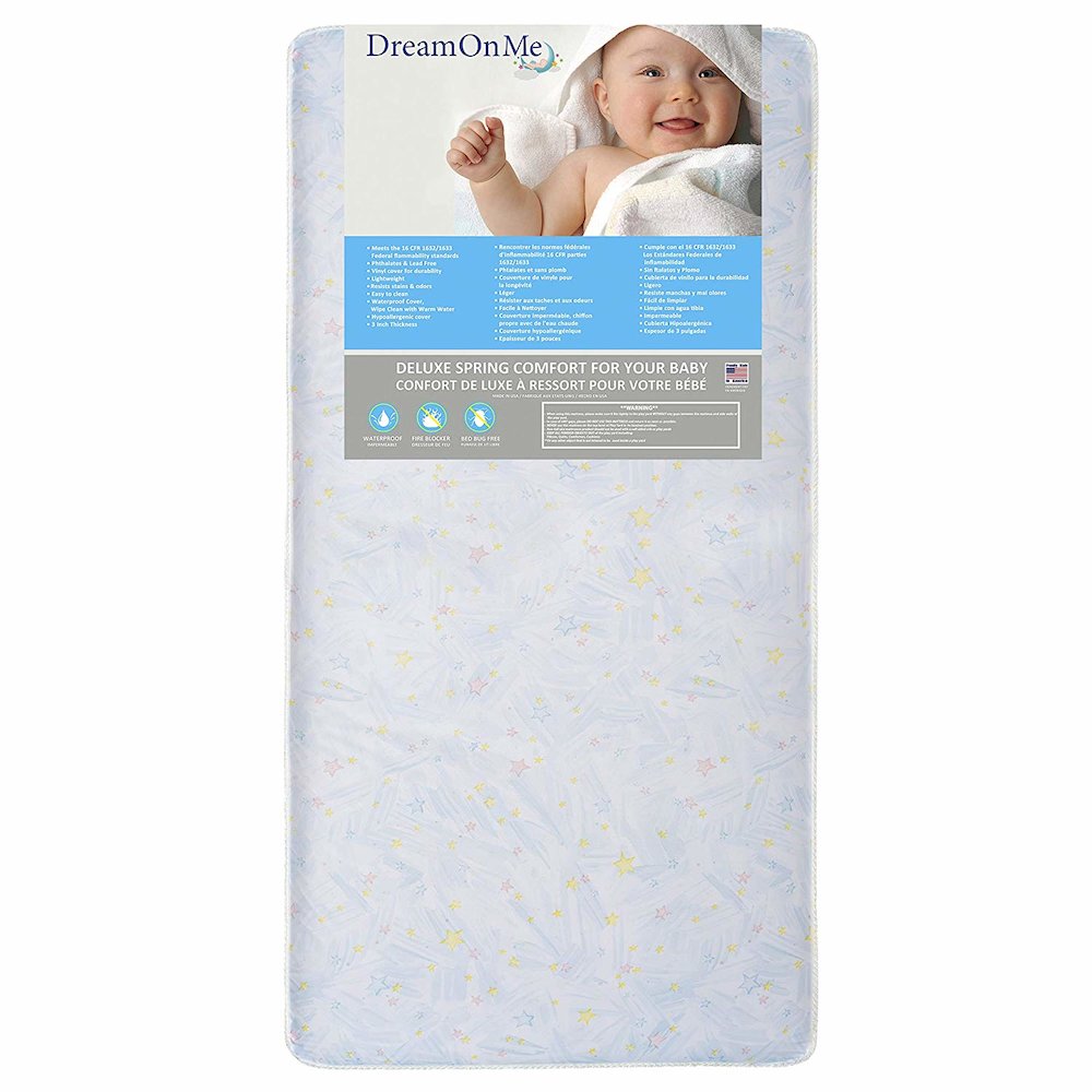 Dream On Me Stars Bright Crib and Toddler 180 Coil Mattress. Picture 1