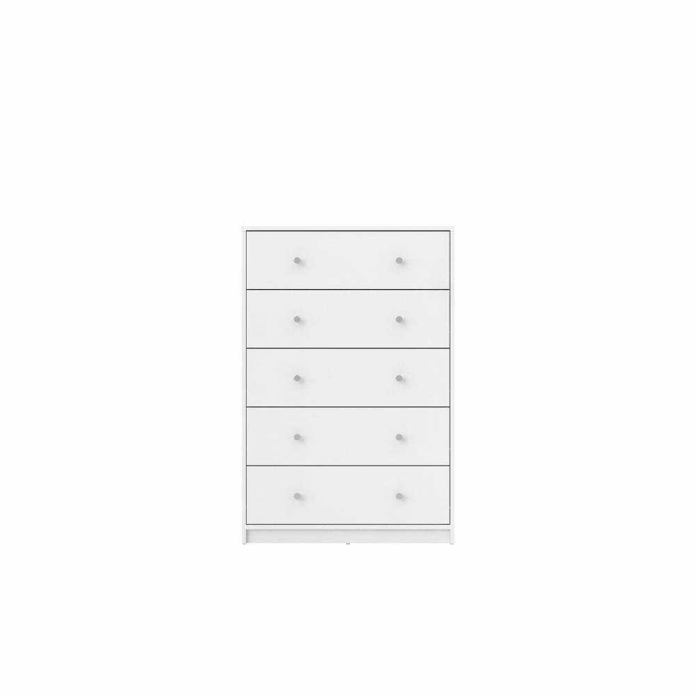Portland 5 Drawer Chest, White. Picture 5