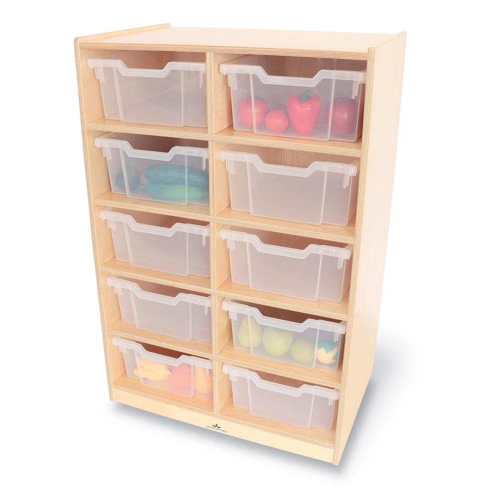 10 Cubby Mobile Tray Storage Cabinet. Picture 2