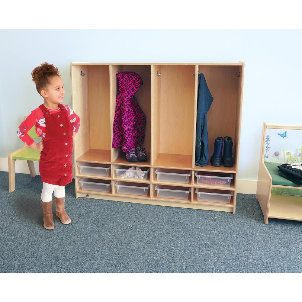 Preschool 8 Section Coat Locker With Trays. Picture 4