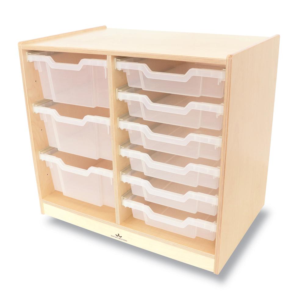 Clear Tray Double Column Storage Cabinet. Picture 1