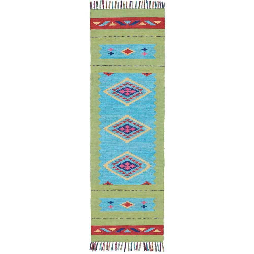 Baja Area Rug, Blue/Green, 2'3" x 7'6". Picture 2