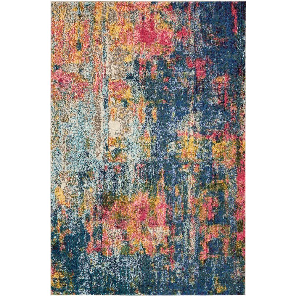 Celestial Area Rug, Blue/Yellow, 3'11" x 5'11". Picture 2