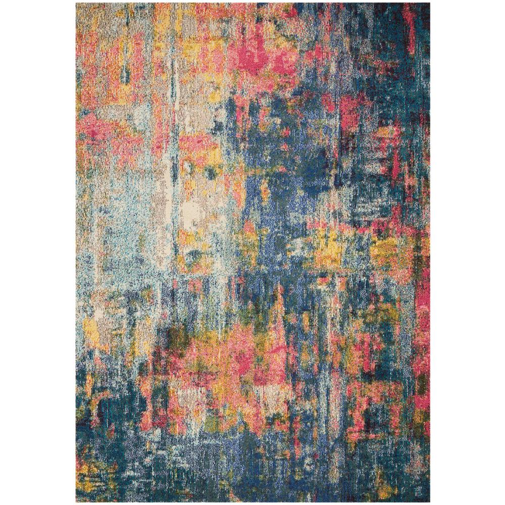 Celestial Area Rug, Blue/Yellow, 5'3" x 7'3". Picture 2
