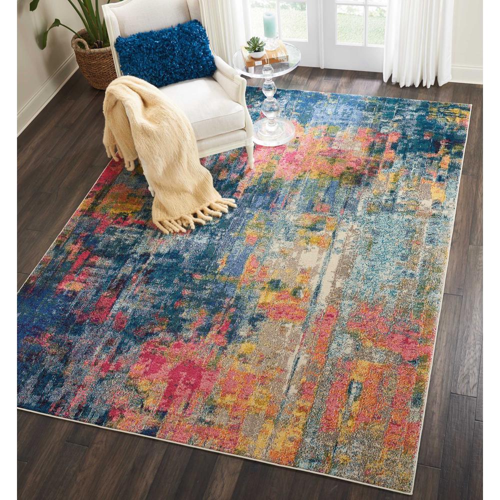 Celestial Area Rug, Blue/Yellow, 7'10" x 10'6". Picture 8