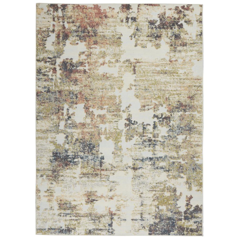 TRC04 Trance Ivory/Multi Area Rug- 5'3" x 7'3". Picture 1