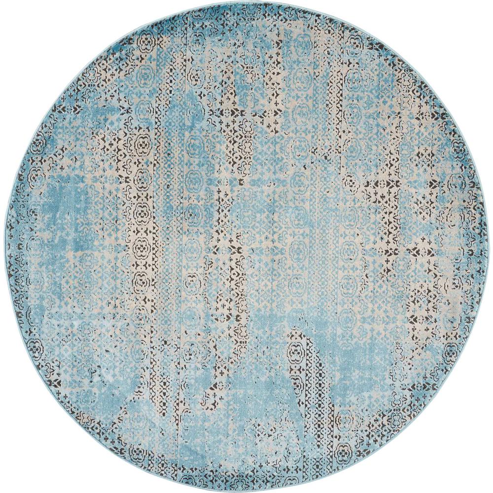 Karma Area Rug, Blue, 5'3" x ROUND. Picture 2