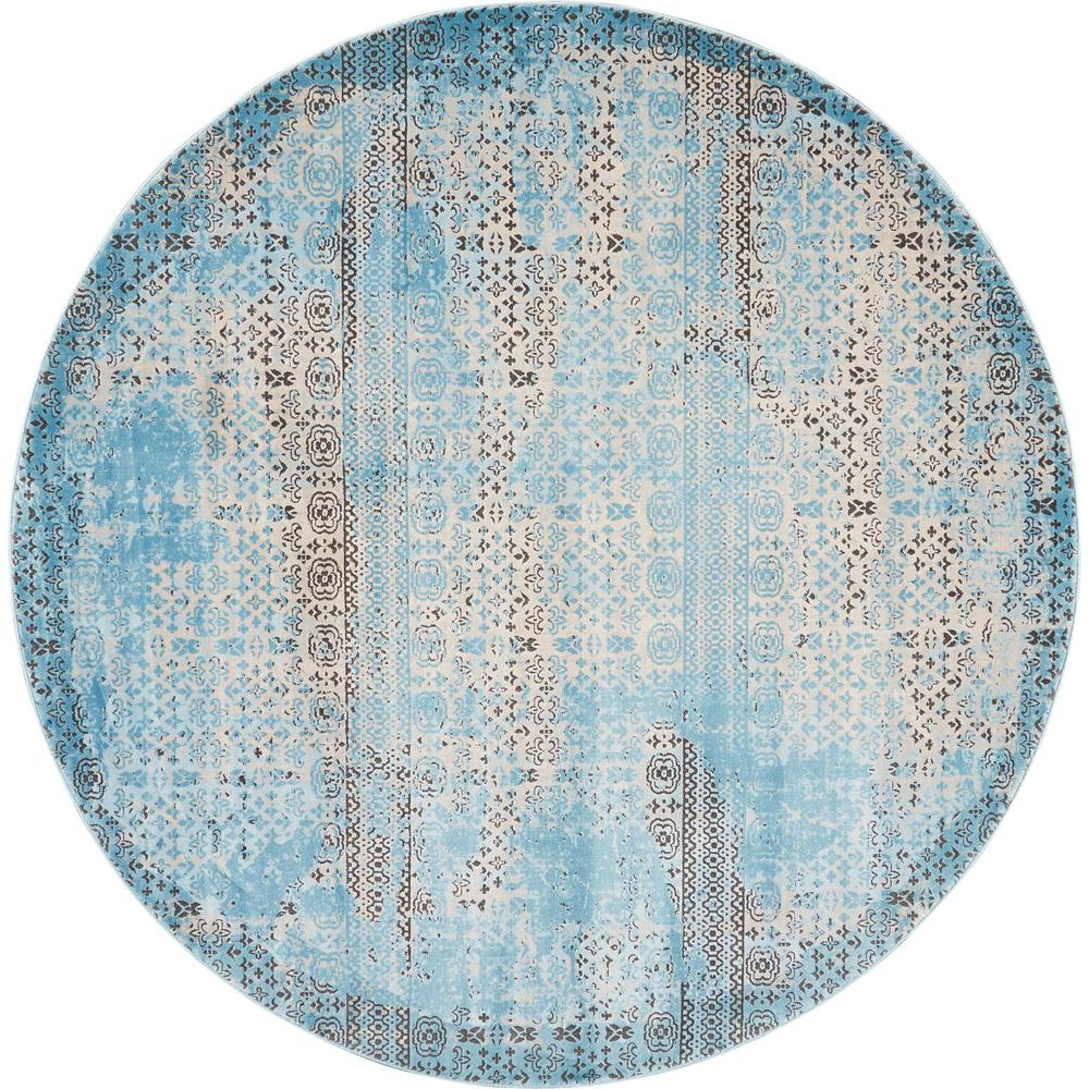 Karma Area Rug, Blue, 7'10" x ROUND. Picture 2