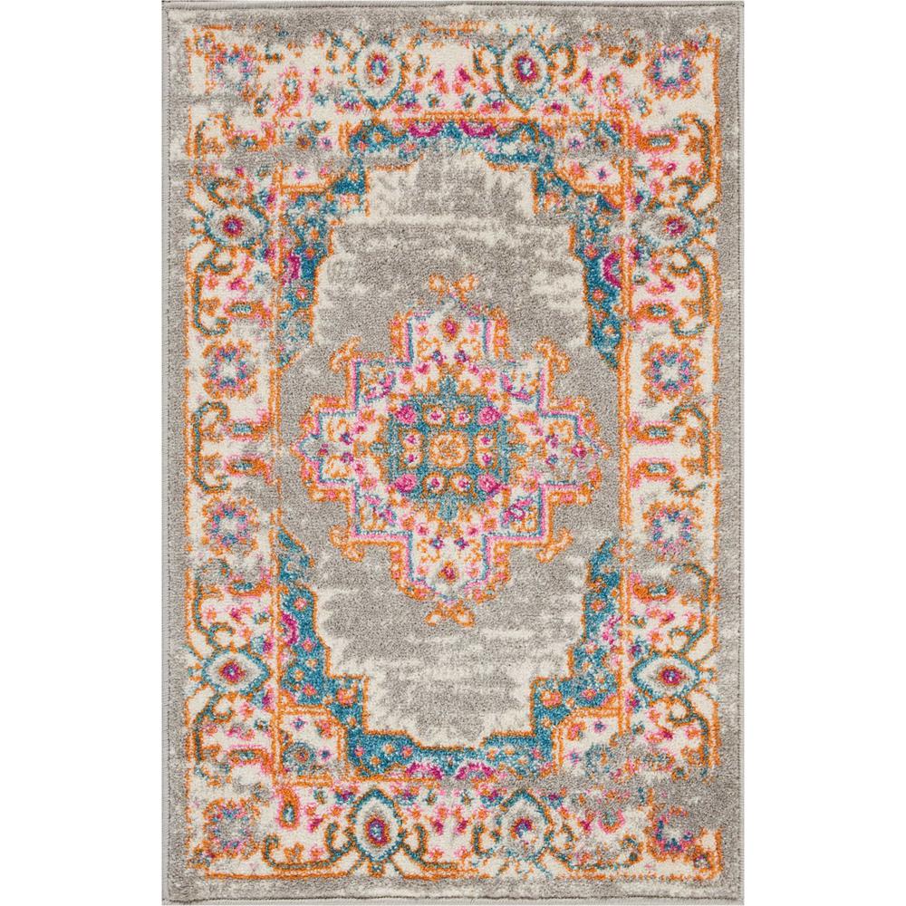 Passion Area Rug, Grey, 22" x 34". Picture 2
