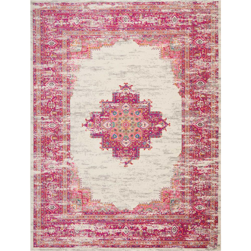 Passion Area Rug, Ivory/Fuchsia, 9' x 12'. Picture 2